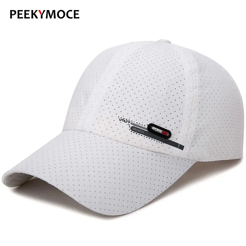 

Cymenwang Fashion Women Baseball Caps Men Breathable Hole Women Sports Snapback Male Cap Brim Hiphop Fast Drying Fittid Hats