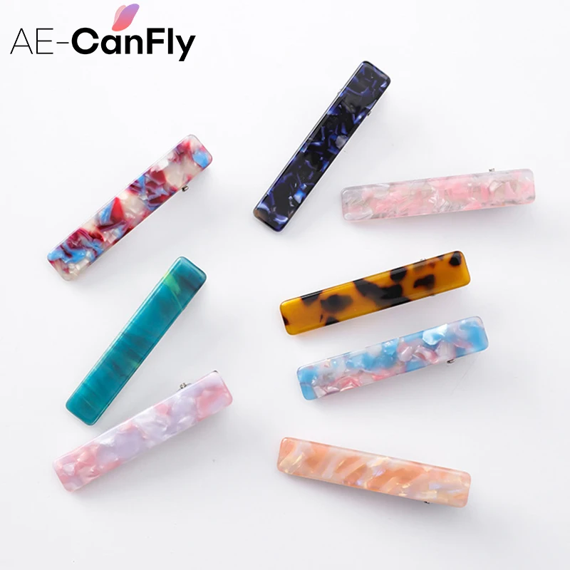 

AE-CANFLY Acetate Hairpin Natural Texture Word Clip Duckbill Clip Acrylic Side Clip Hairpin Hair Accessories