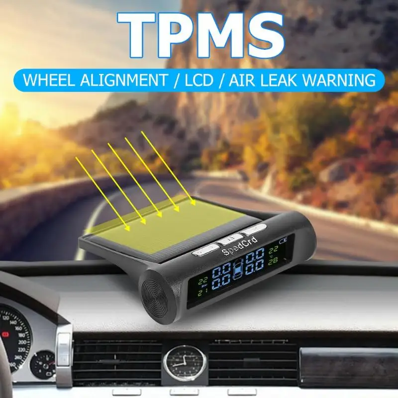 Солнечная мощность USB TPMS автомобильная система контроля давления в шинах lcd 4