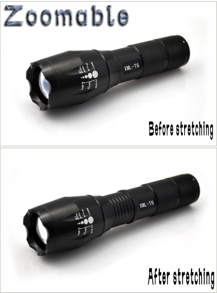 Светодиодный фонарик XM-L T6 2000 люмен светодиодный Факел Масштабируемые свет для 3xaaa или 1x18650