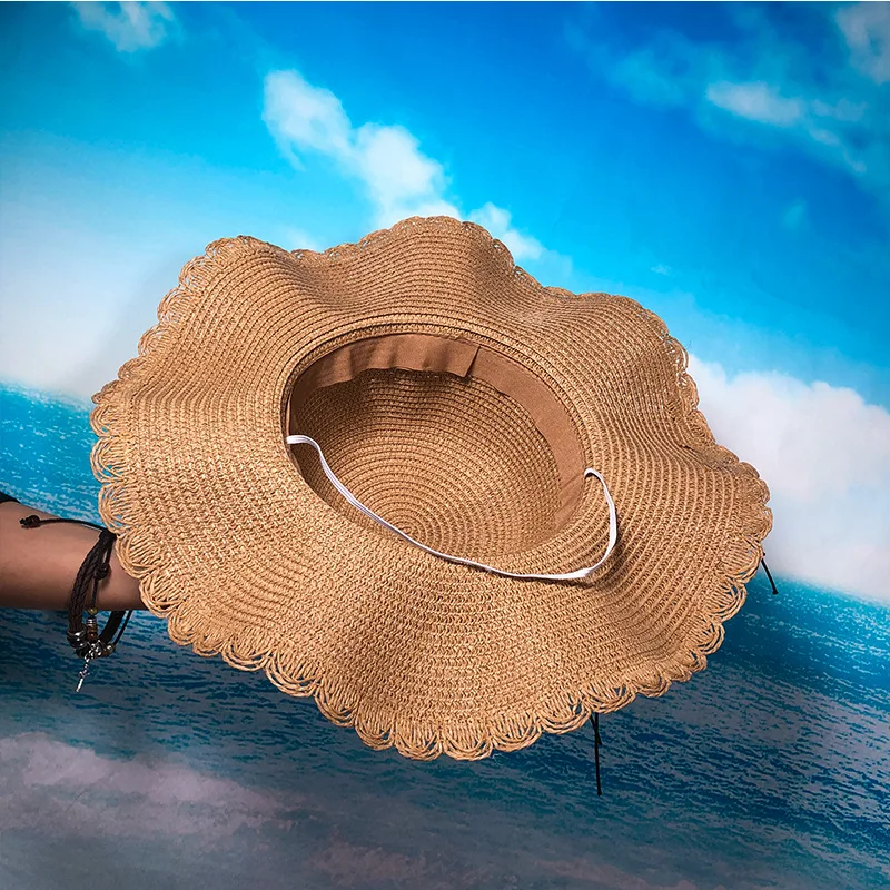 Новые Большие широкие свисающие поля Шляпа Пляжная женская модная летняя солнцезащитная Кепка для путешествий Повседневная Соломенная шляпа Панама шапки женские