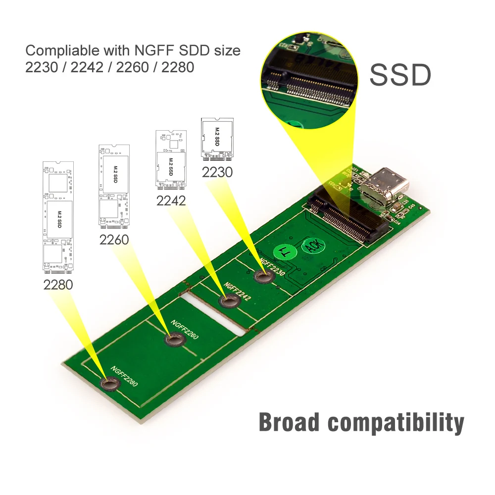 USB-C M.2 NGFF SSD SATA Корпус USB 3,1 type-c GEN 2 M.2 SSD корпус до 10 Гбит/с Wavlink для M.2 NGFF SSD жесткий диск B Ключ