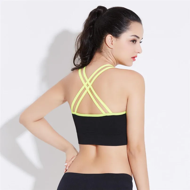Sports Bra for Women Push Up Fitness Yoga Gym Underwear Sujetador Brasieres Deportivos Soutien Gorge X back workout tops #3j#F (21)