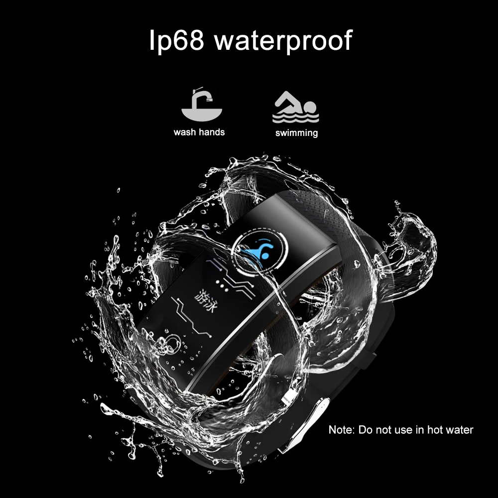 QW18 Fitness Bracelet Smart Watch Fitness Tracker Blood Pressure Heart Rate Monitor IP68 Waterproof Smart Wristband For iPhone