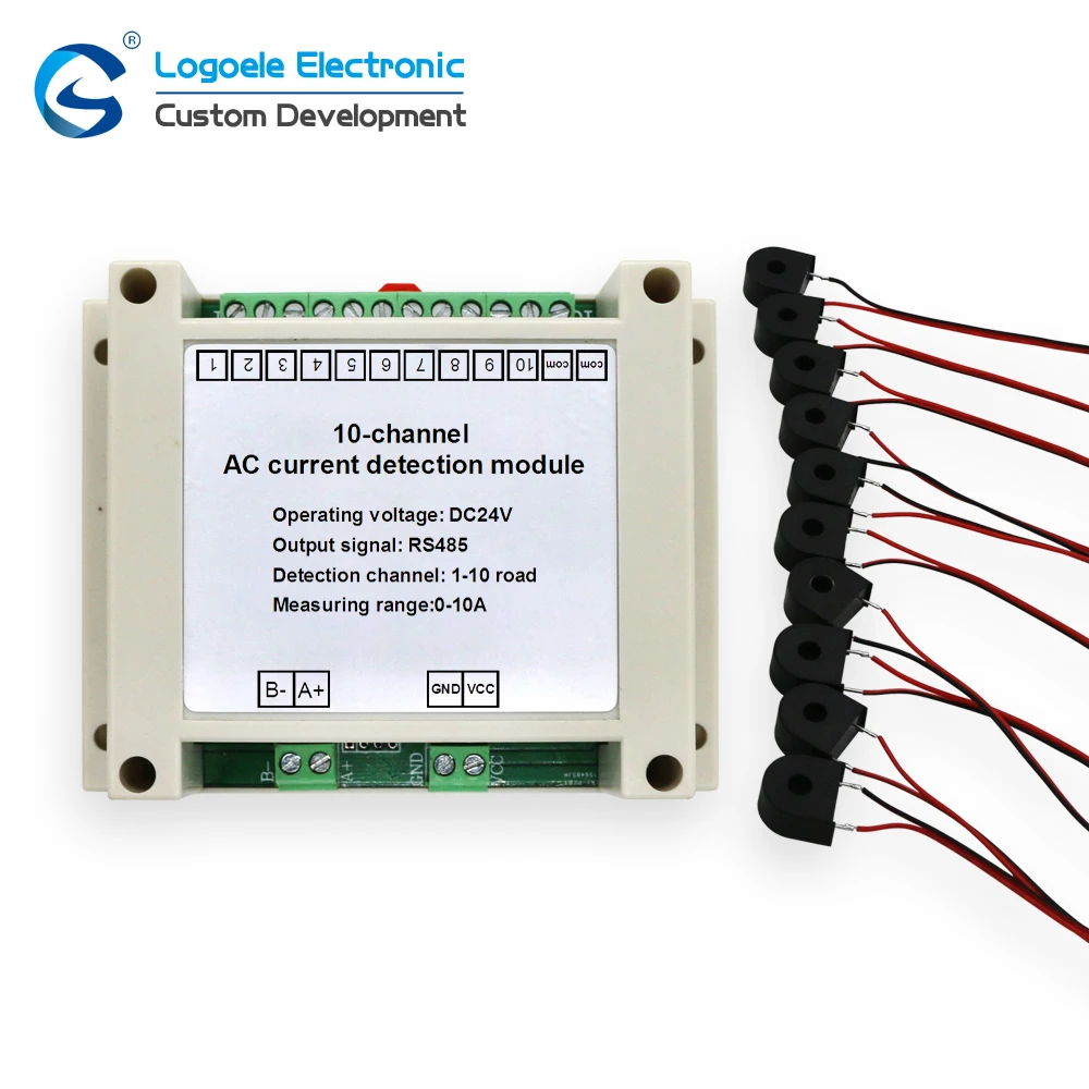 Loele-transmissor de Corrente ca de 10 Canais Sensor de Saída 485 Alcance Total Módulo de Detecção de Aquisição em Tempo Real Acessórios p/ quadro de demonstração - Imagem 2