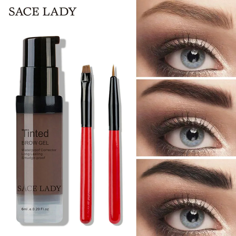 6/12ml Henna Eyebrow Dye Gel Brushes Waterproof Makeup Shadow For Eye