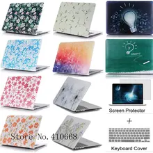 Жесткий матовый чехол с цветочным узором для Apple macbook Air Pro retina 11 12 13 15 Touchbar сумка для ноутбука