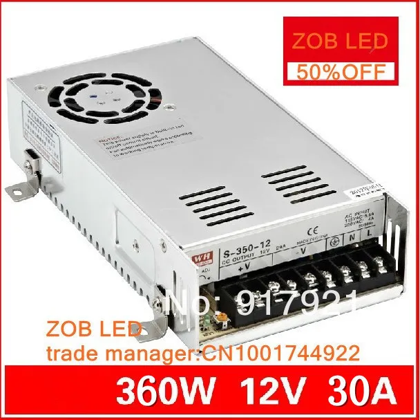 Светодиодный импульсный источник питания 360W S360W 5V 12V 24V 36V 48V 60A 30A 15A 10A 7.5A 85 265AC вход CE