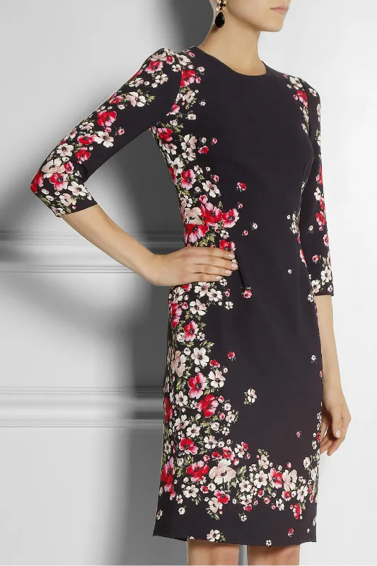 

Женское роскошное платье из крепа с цветочным принтом, новая мода 4807