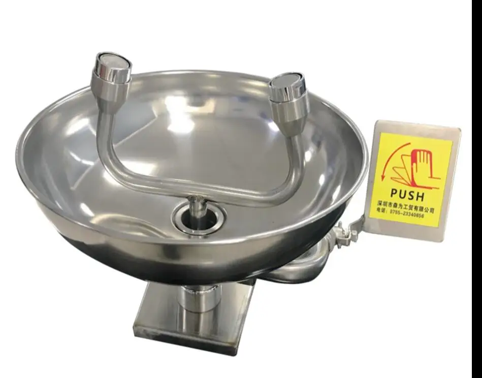 

304 Stainless Steel Emergency Wall Mounted Eyewash Station Double mouth