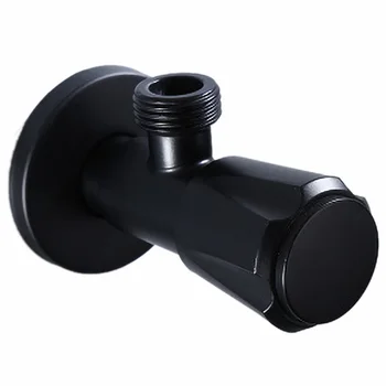 

Black Paint Sink Valve Stainless Steel Valve Tap Hot And Cold Universal Water Input Valv Toilet Large Flow Angle Valve Black T