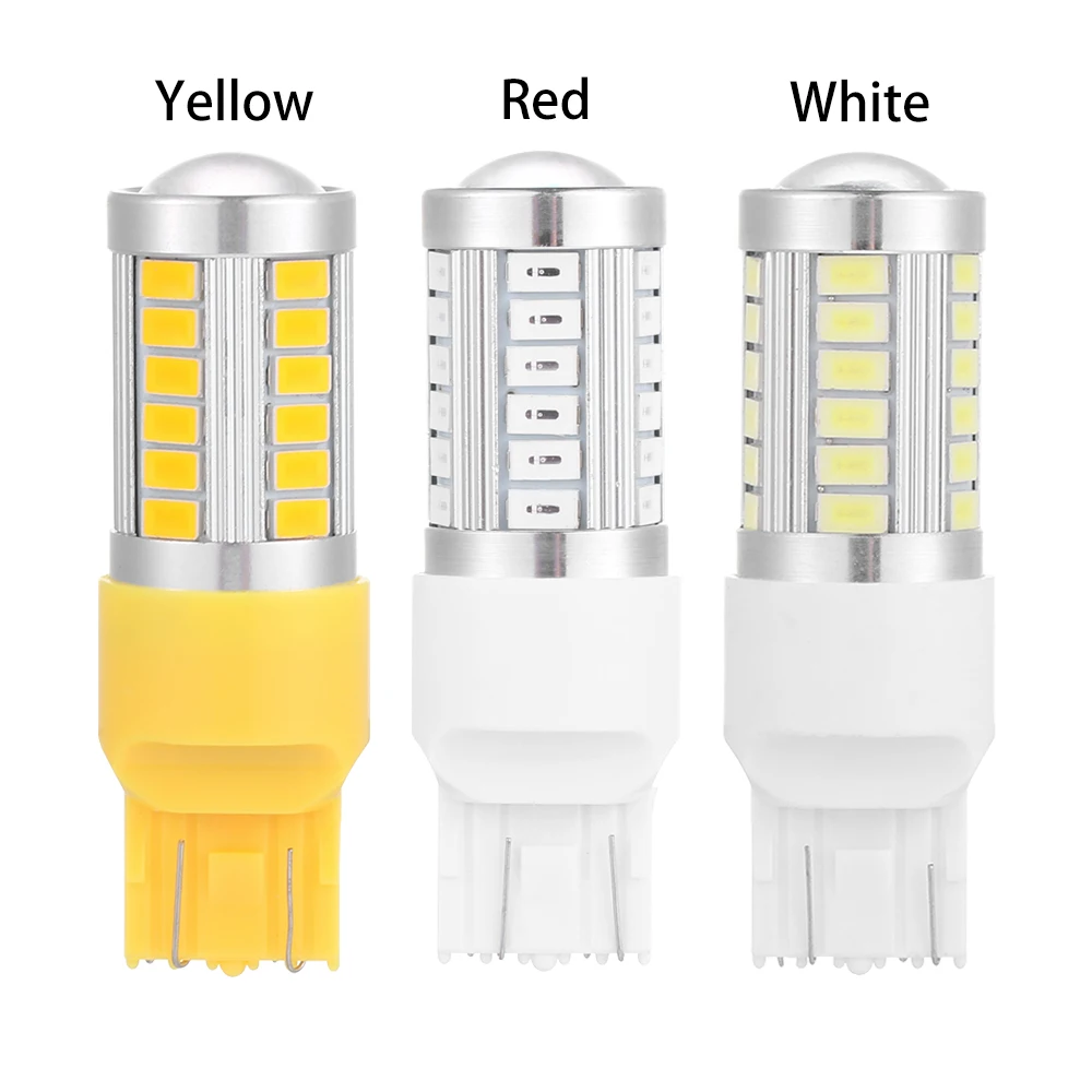 1 шт. T20 W21/5 Вт 7443 33SMD Автомобильная резервная копия светодиодный светильник лампы