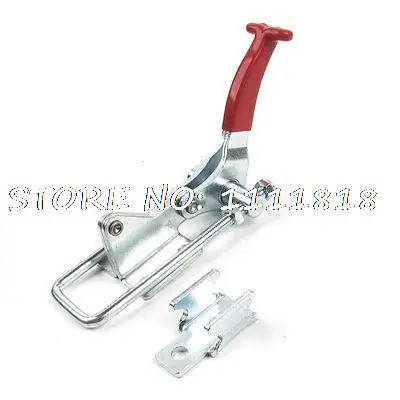 

Red Plastic Coated Handle Door Button Type Metal 900Kg 1984 Lbs Toggle Clamp