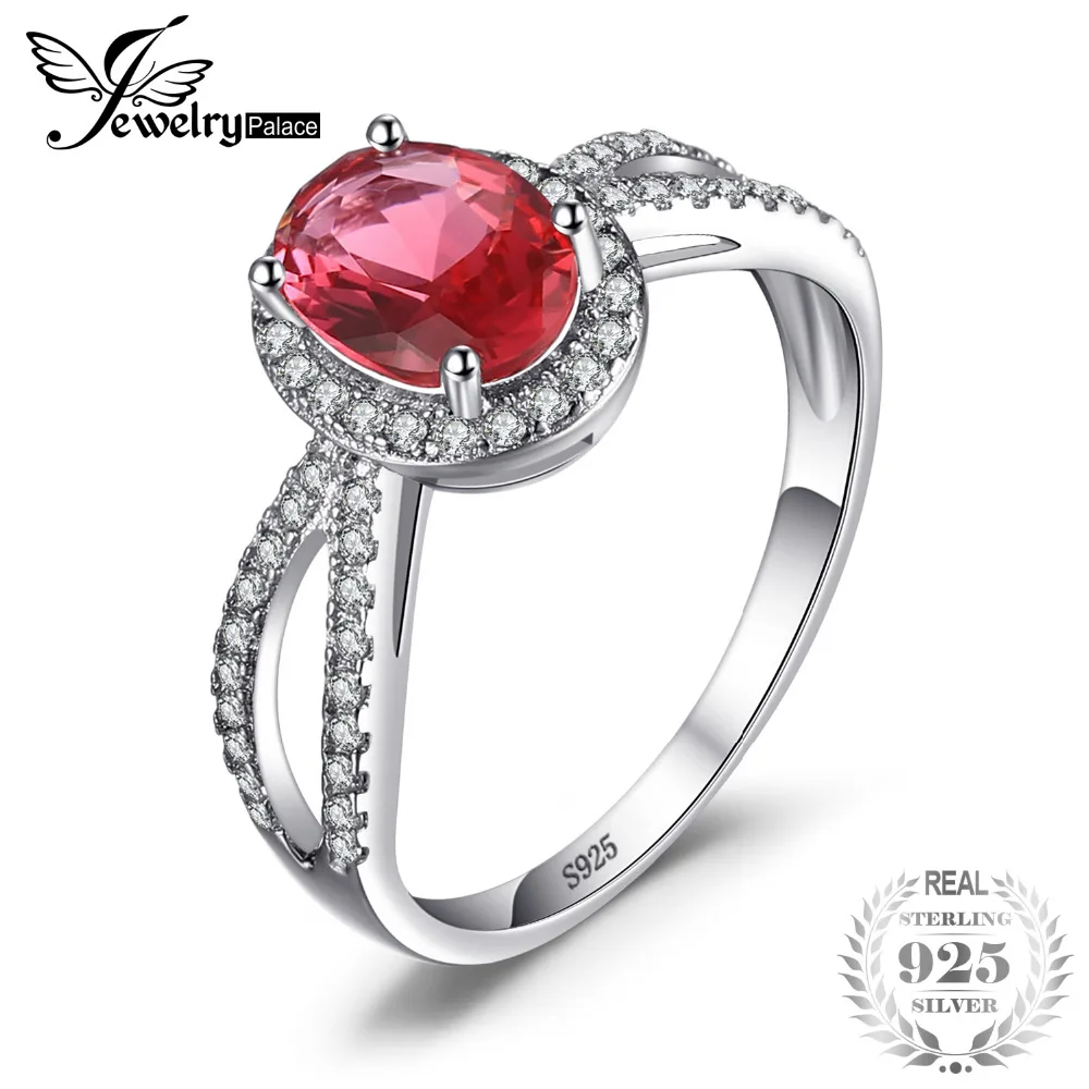 

JewelryPalace Exquisite Women Jewelry Oval Ring 1.76ct Pink Sapphire Solid 925 Sterling Silver Women Girls Wedding Ring