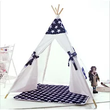 Детская Indina хлопковое полотно вигвама-чистый белый один Оконные рамы-собирайте со звездами