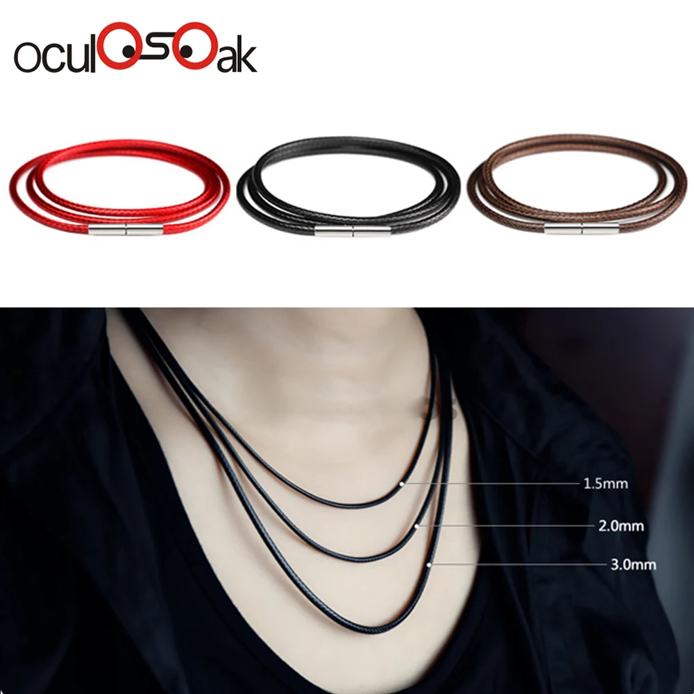 

1mm 1.5mm 2mm 3mm Necklace Cord Leather Cord Wax Rope Lace Chain With Rotary Buckle For DIY Necklace Bracelet Jewelry Finding