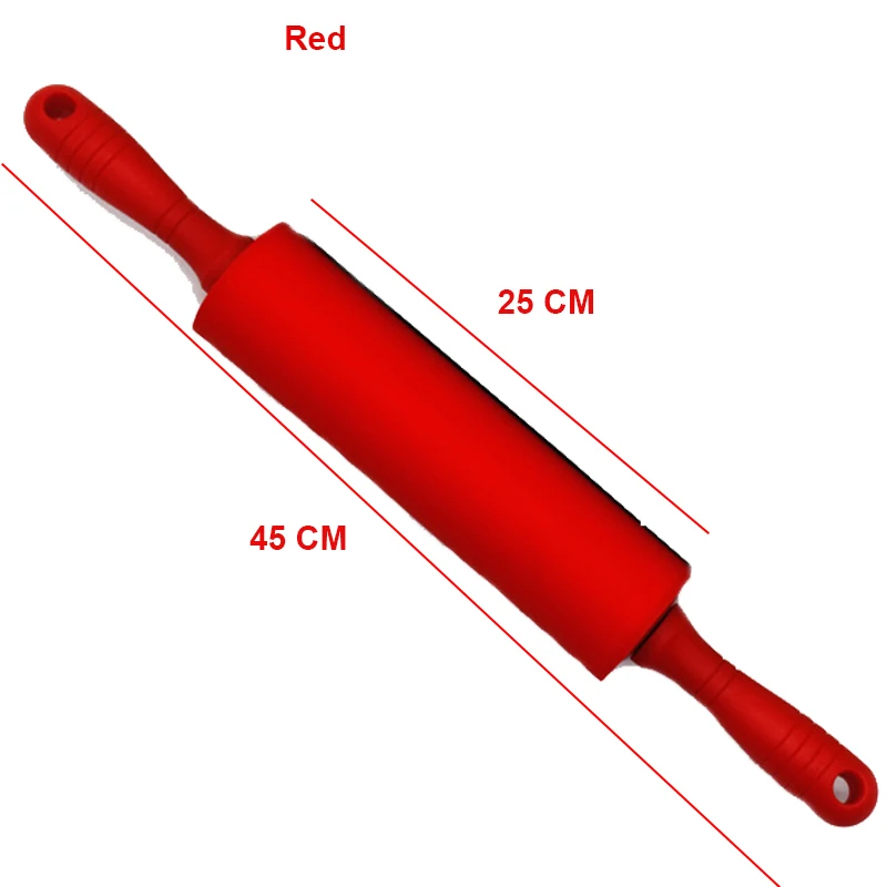 Силиконовые скалки антипригарные принадлежности для выпечки, помадка Скалка с пластиковой ручкой Кондитерские инструменты - Цвет: 1 PC
