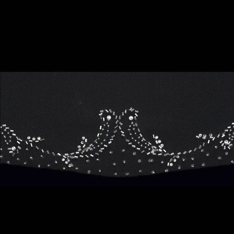

Elegant white Ivory Beautiful Fingertip Length Sequins Beaded Edge Wedding Bridal Veil With Comb