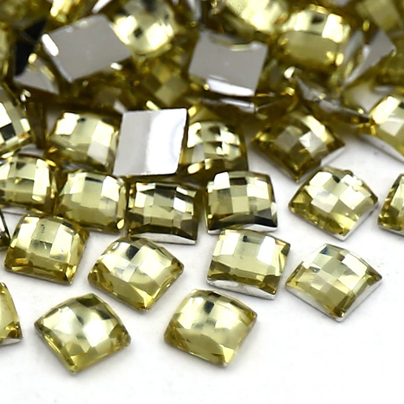 

800PCS/LOT 4x4mm Jonguil Square Rhinestone,Nail Art Crystal Acrylic Non Hotfix Flatback glitters for DIY Jewelry Parts