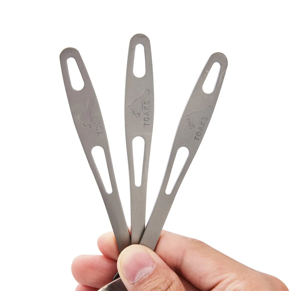 TOAKS de titanio 3-Pcs/Set cuchara tenedor Cuchillo ultraligero de Camping al aire libre cubiertos utensilio conjunto 49g SLV-02