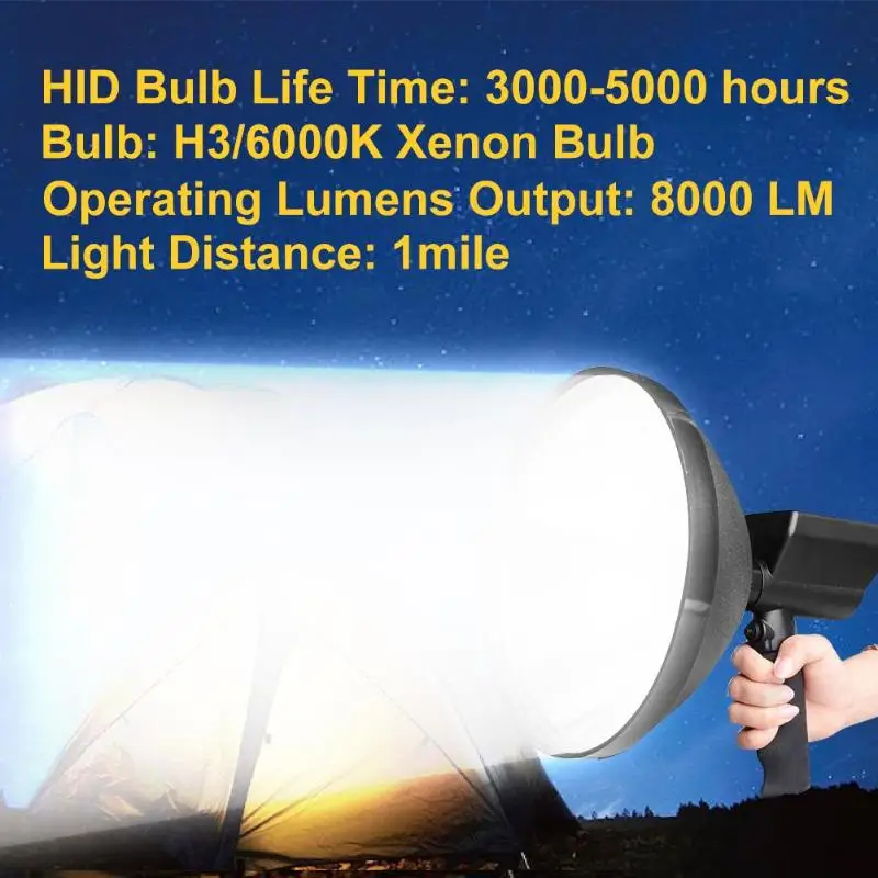 12V 100W HID 9in 240 мм портативная лампа для кемпинга охоты рыбалки прожектор|Световая