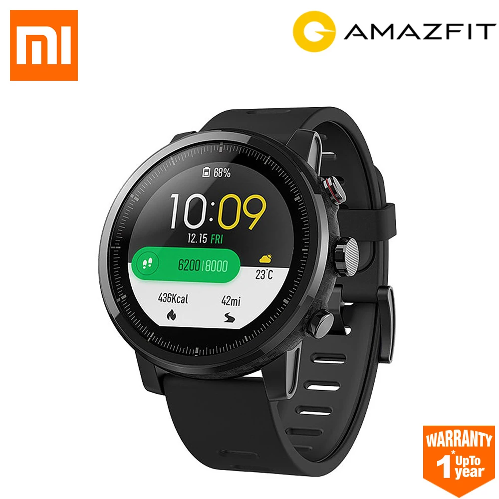 

Huami Amazfit Stratos Smart Watch Sports Watch 2 2.5D Screen GPS 5ATM Water 1.34'' GPS xiaomi Firstbeat Swimming Smartwatch