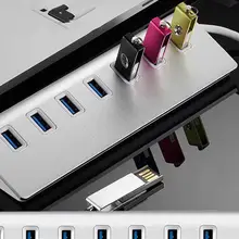 Высокая скорость 5 Гбит/с 7 портов алюминиевый USB 3,0 концентратор для ПК ноутбука Mac iMac MacBook Pro