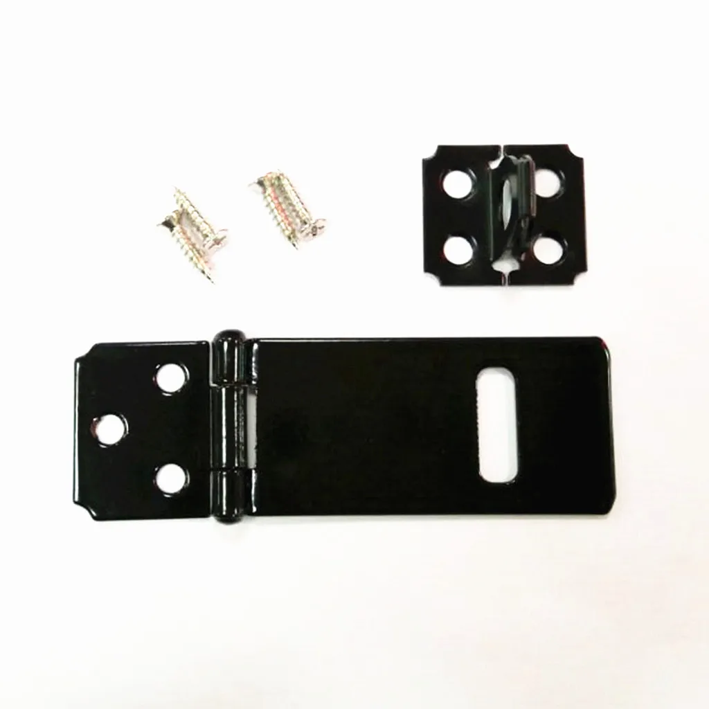 Traditional Hasp and Staple Iron Gate Door Shed Latch Fasteners Lock Hardware Black