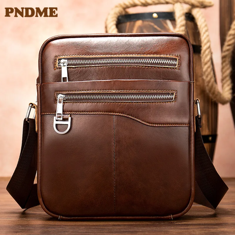 

Vintage business leather men's bag casual head layer cowhide small shoulder bag