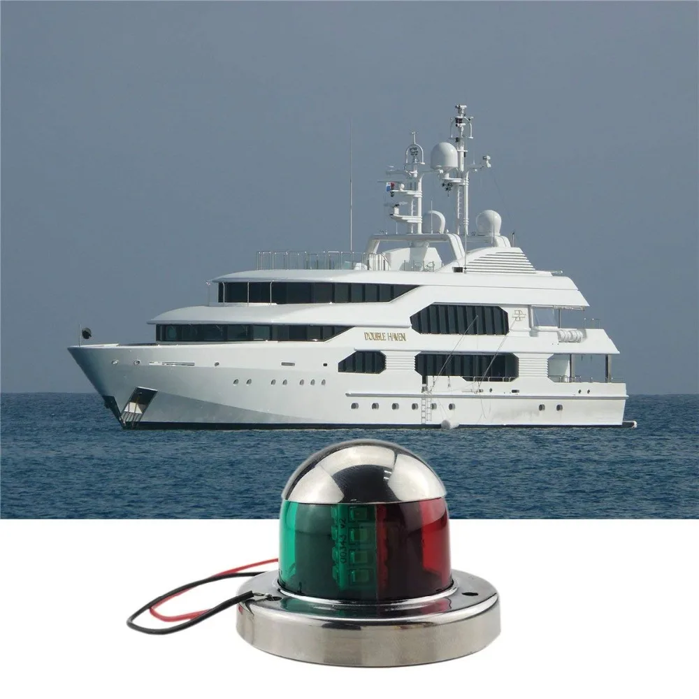 Marine Boat Yacht Bi-Color 12V Bow Navigation Light Deck Mount
