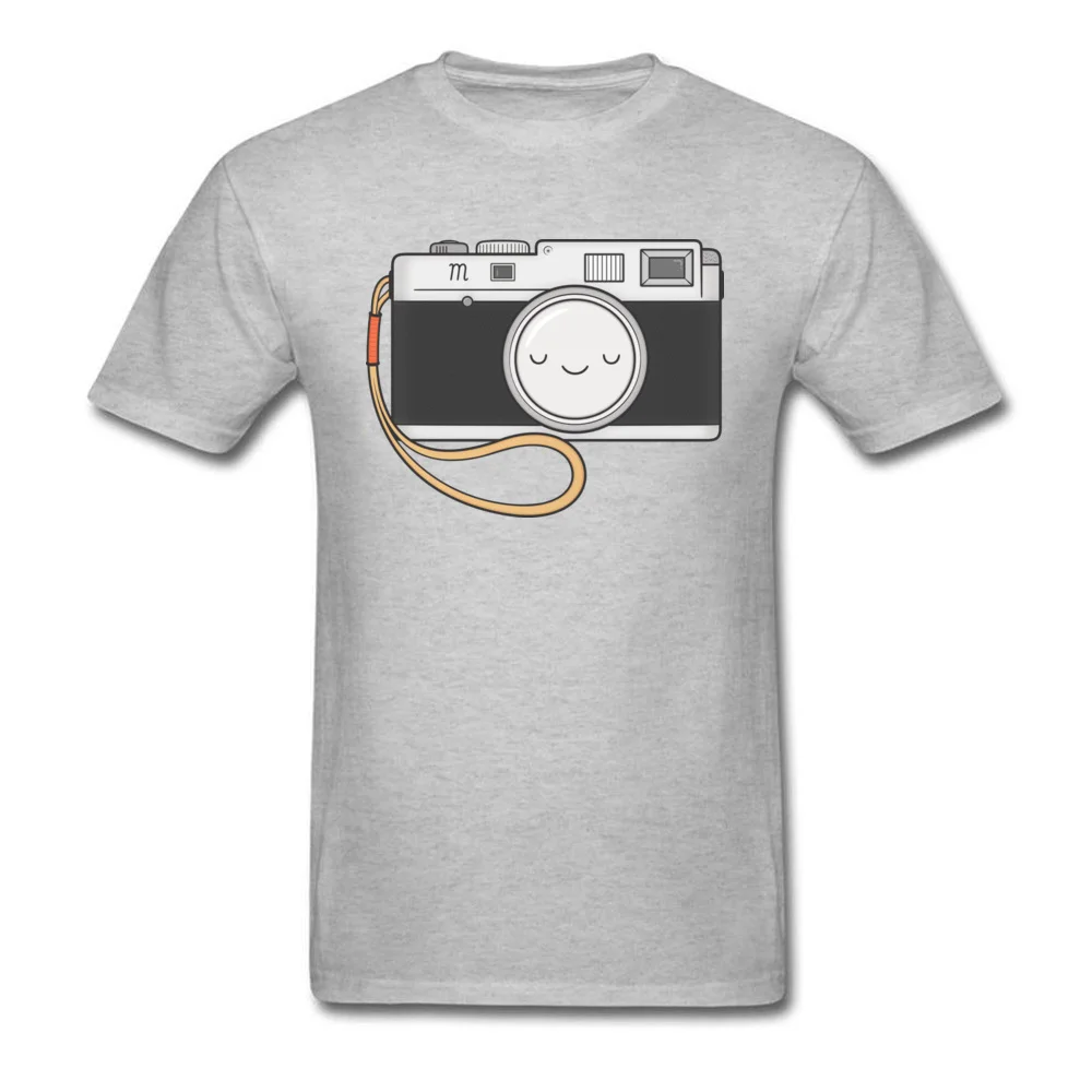 High Quality Men T Shirt Camera Fitness Tight T-shirts Pure Cotton Short Sleeve Normal Tshirts O Neck Wholesale Camera grey