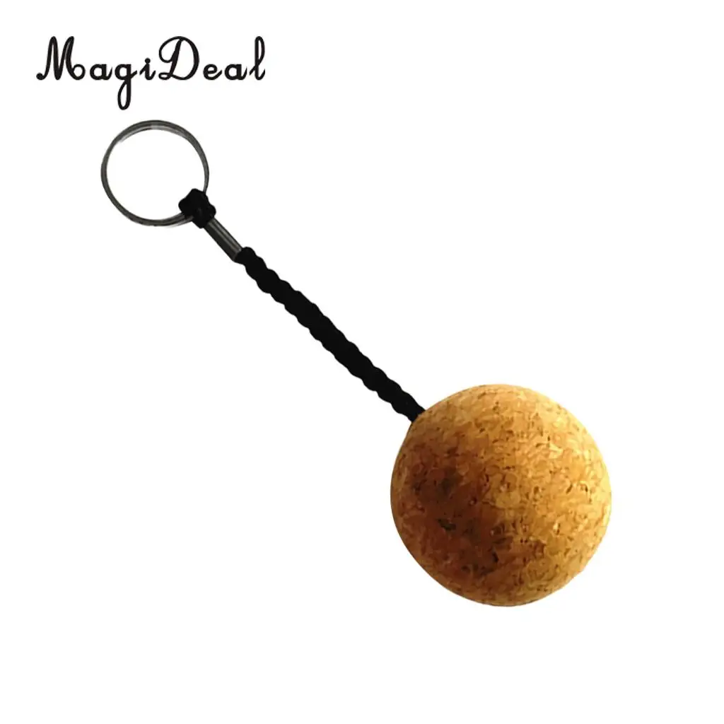MagiDeal 6Pcs Wooden Ball Floating Cork Water Ball Buoyant Keyring with Cord and Ring for Kayak Boat Yachting Water Sports