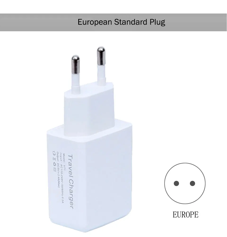 Dual USB Mobile Phone Charger 5V 2A European standard EU USA Plug Universal For IPhone Samsung HTC Xiaomi EUR phone Tablet (3)