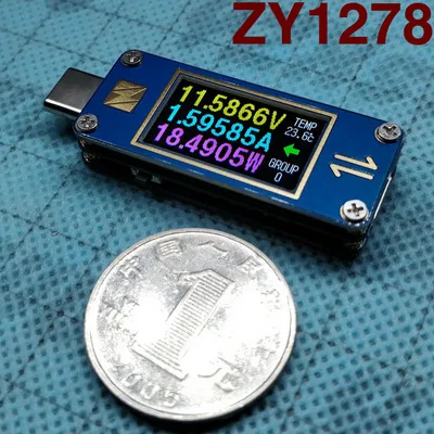 YZXstudio ZY1276 синий стол ZY1270 цветной Измеритель USB PD TC тестер напряжения и емкости тока - Цвет: Фиолетовый