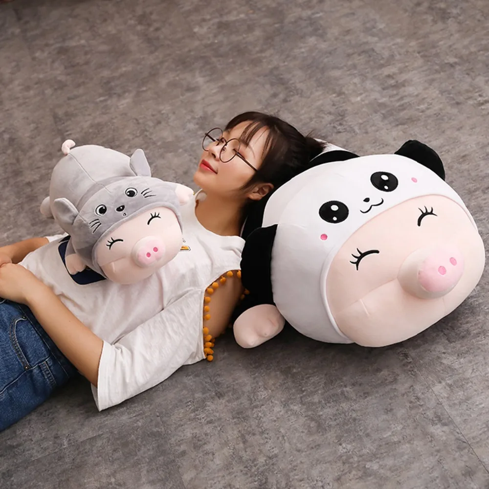 1 шт., 60/90 см, огромный мультфильм totoro Panda, животные, поворачиваются к поросенку, подушка, мягкие милые плюшевые игрушки, креативный Рождественский подарок для девочек, детей, малышей