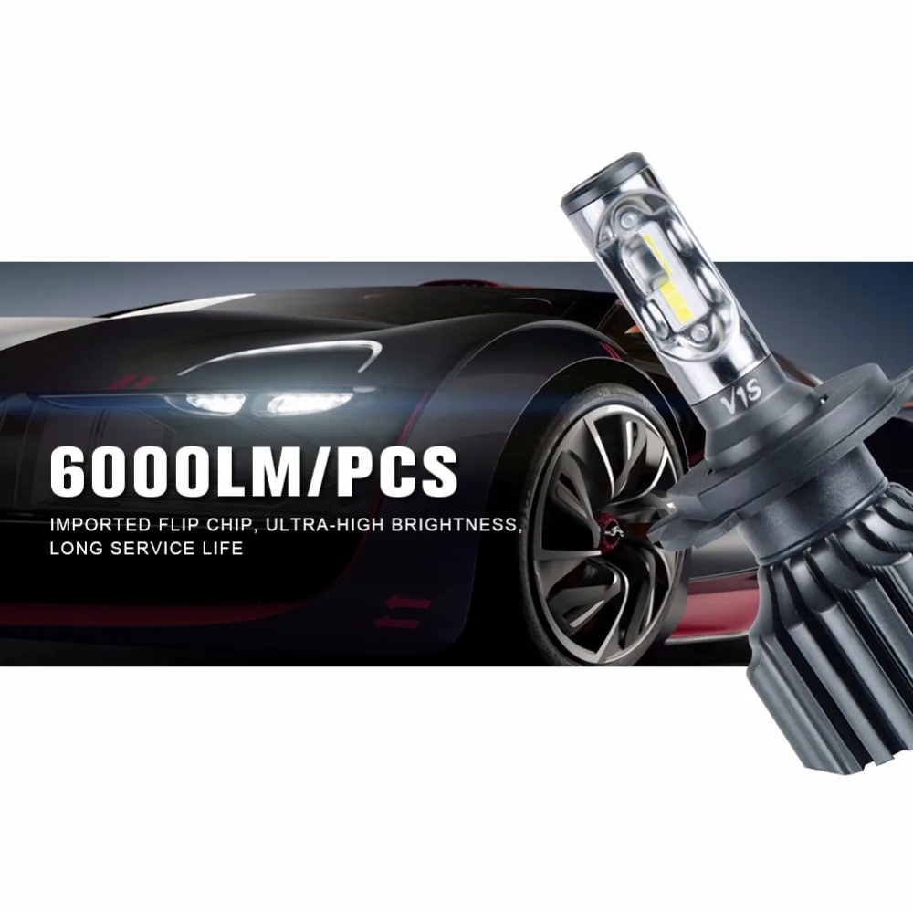 Foxcncar H7 H4 Светодиодная Автомобильная фара Лампа H1 H11 H8 H9 9004 HB3 мини лампа 9005 9006 ZES чип