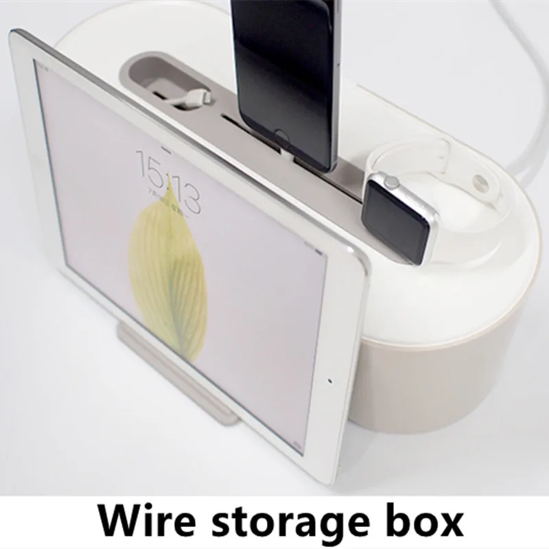 

Multifunctional 3 in 1 Wire Storage Box Board Power Socket Vertical Charge for iPad iPhone Safety Socket Outlet Board