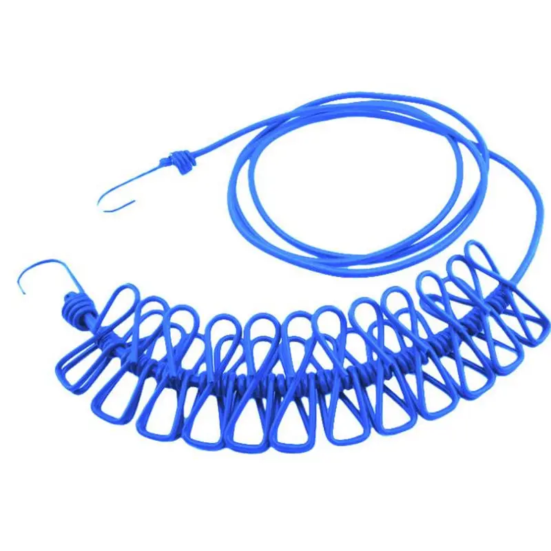 190 см прочный дикий путешествия портативный Ветрозащитный эластичная бельевая верёвка зажимы подвесная сушилка для одежды одежда висячая Веревка Линия F20173015