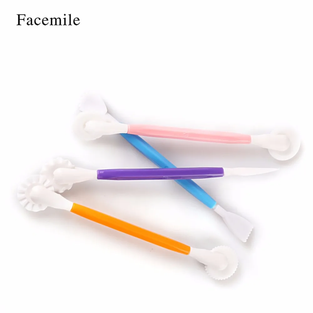 

Facemile 4PCS Fondant Cake Pen Decor Set 8 Patterns Flower Sugarcraft Modelling Tool Engraving Cutting Pens Tool Cake Decor Tool