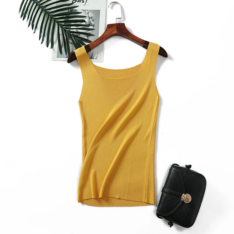 

AOSSVIAO 2019 New Women Sexy Slim Knitted Crop Top Crop Sleeveless Cropped Blusas Vest Tank Top Camisole White pink gray black