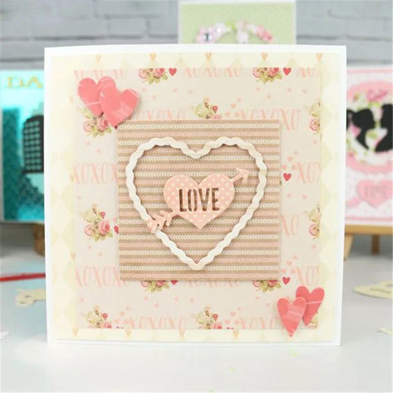 

YaMinSanNiO Heart Metal Cutting Dies Scrapbooking Custom Craft Dies Easter Stitch Die Cut Troqueles Embossing Dies Stencil