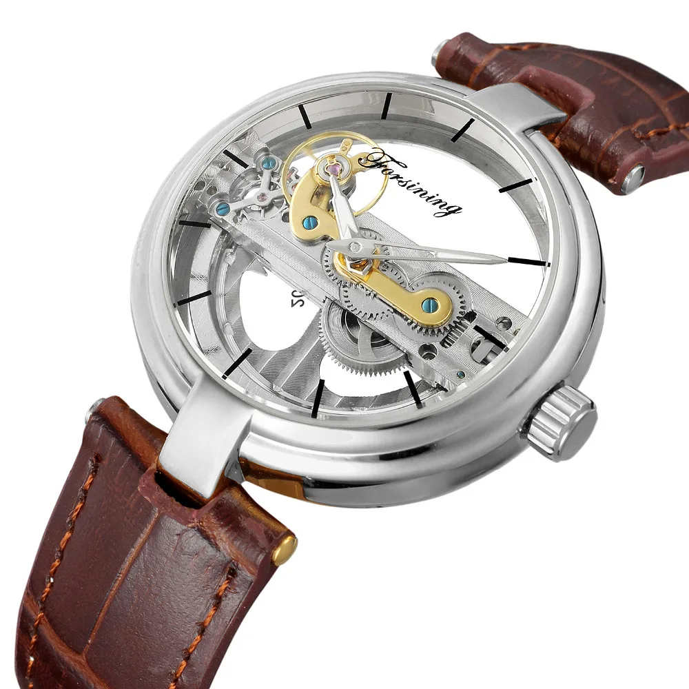 

Retro Men Wrist Watch Unique Design Hollow Out Style Skeleton Watches Automatic Movement Mechanical Clock Men Relojes Hombres