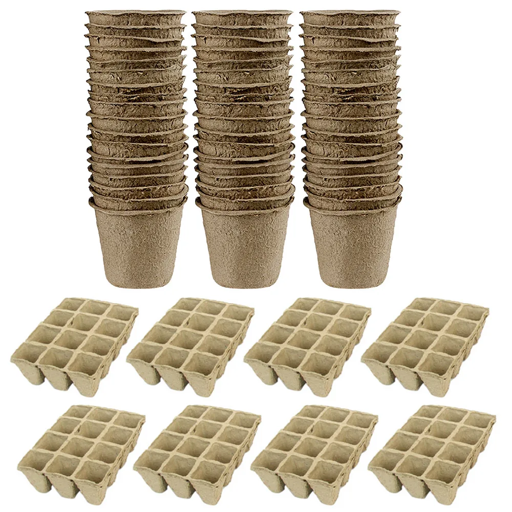 

Behogar 30PCS 8x8cm Round Peat Pots 10PCS 12-Slot Biodegradable Seed Starter Pots for Home Garden Flowers Fruits Herbs Vegetable