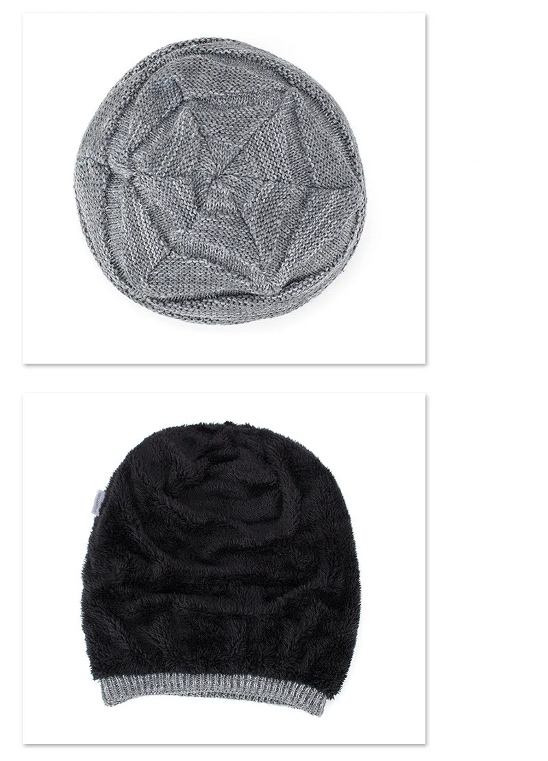 Новинка, теплые однотонные вязаные шапочки Skullies Beanies, зимние шапки для мужчин и женщин, шапки Gorras Bonnet, плотные бархатные тюрбан