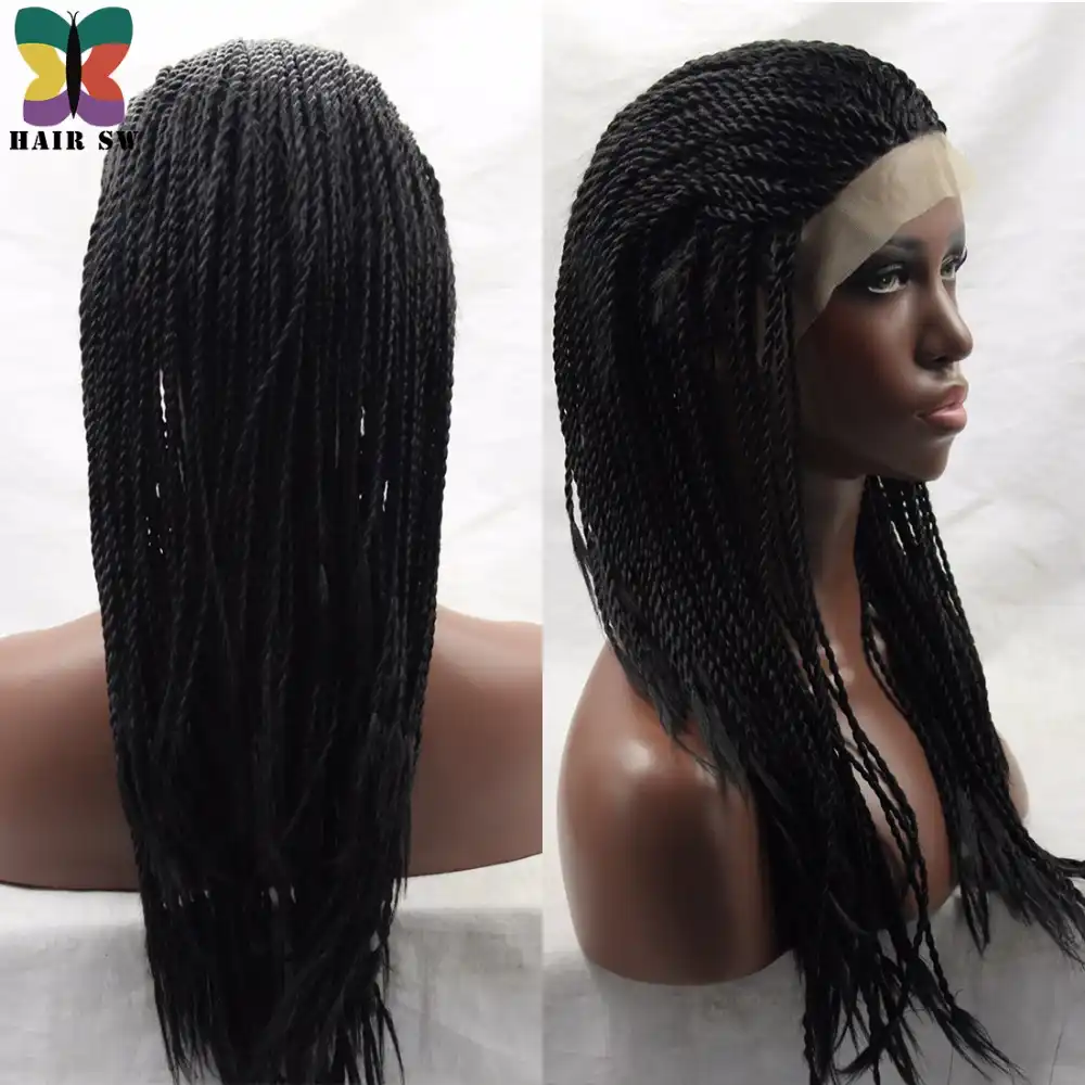 Hair Sw Handmade Long Senegalese 2x Twist Lace Wig Synthetic Fully