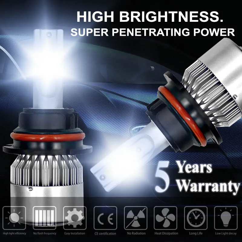 Autech 9007 HB5 LED Headlights Bulbs Headlight Headbulb Lamps