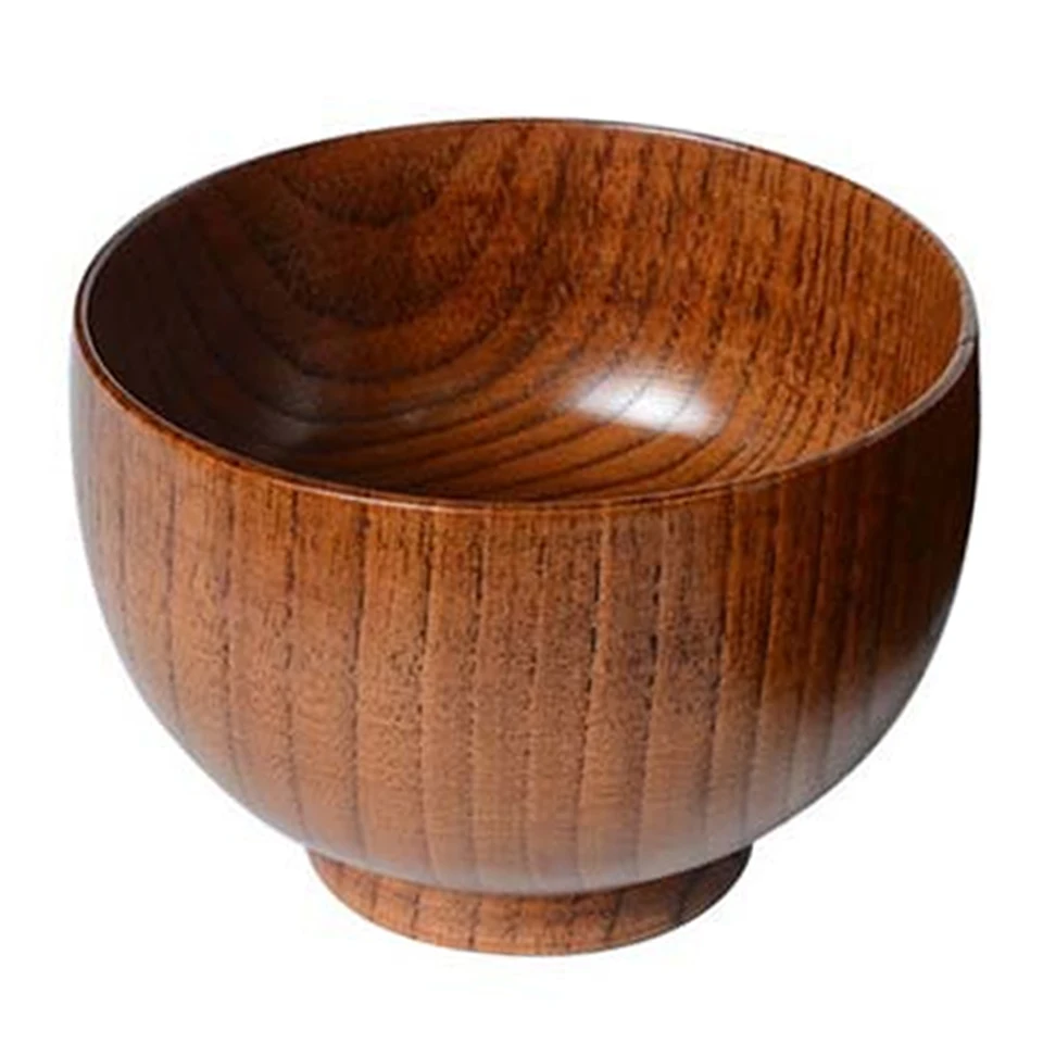 1pc Japanese Style Natural Wood Bowl Eco Friendly Soup Salad Noodle Rice Bowl Wooden Fruit Bowls Handicraft Art Work Decoration Bowls Aliexpress