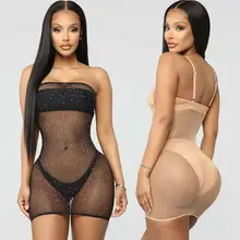 S-XL пикантные Для женщин сетка прозрачная платье Bikini Cover Up Плавание ванный комплект