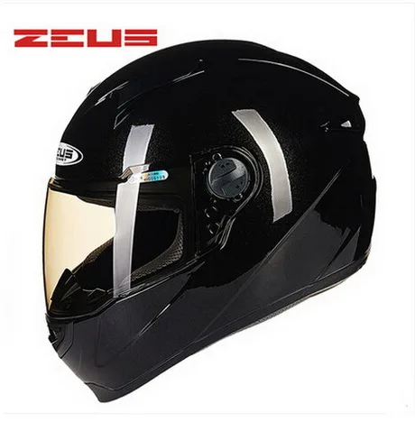 Новинка DOT сертификация ZEUS анфас мотоциклетный шлем ABS мотокроссы мотоциклетные шлемы ZS-811 четыре сезона Размер M L XL XXL - Цвет: Bright black