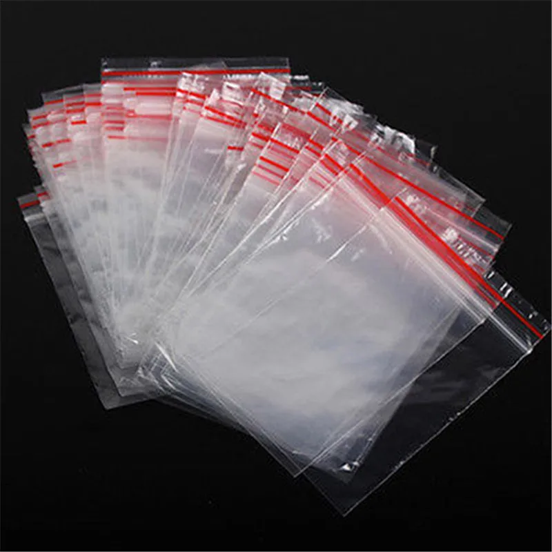 

100 Pieces Home Shop Accessories Resealable Thick Seal Reclosable Ziplock Bag Ring Coin Sticker Storage Bag Small Item Storage